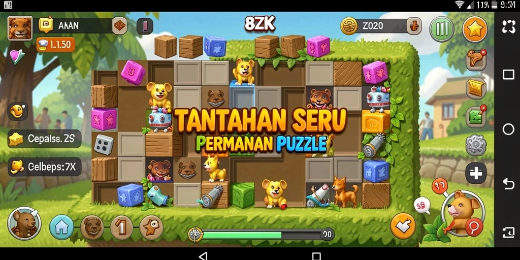 Screenshot gameplay dari 8ZK menampilkan teka-teki menarik dan menantang.