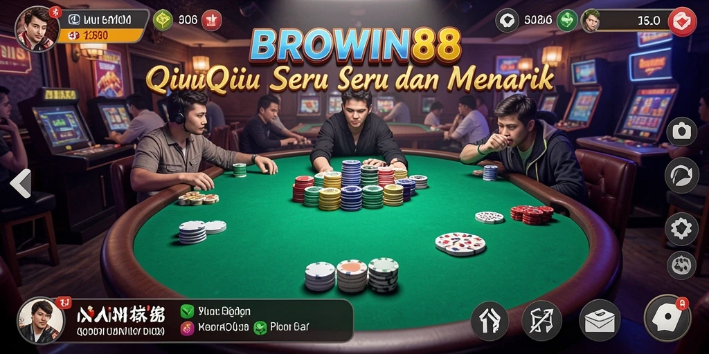 Screenshot gameplay BROWIN88 menampilkan aksi QiuQiu yang seru.