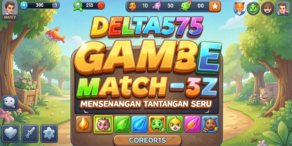 Screenshot menampilkan gameplay seru DELTA575 Match-3.