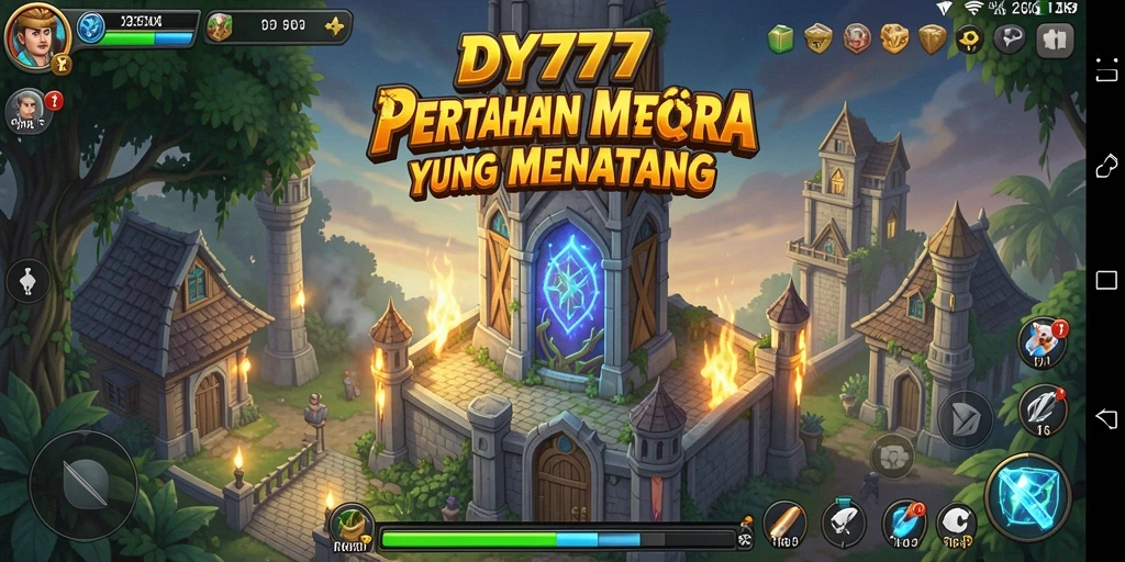 Gameplay seru dalam DY777 dengan menara pertahanan yang strategis.