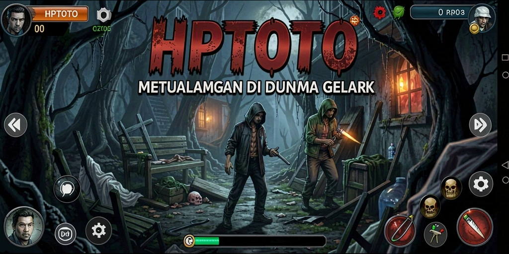 Tangkapan layar gameplay <strong>HPTOTO</strong> menampilkan suasana menyeramkan dan makhluk yang menakutkan.