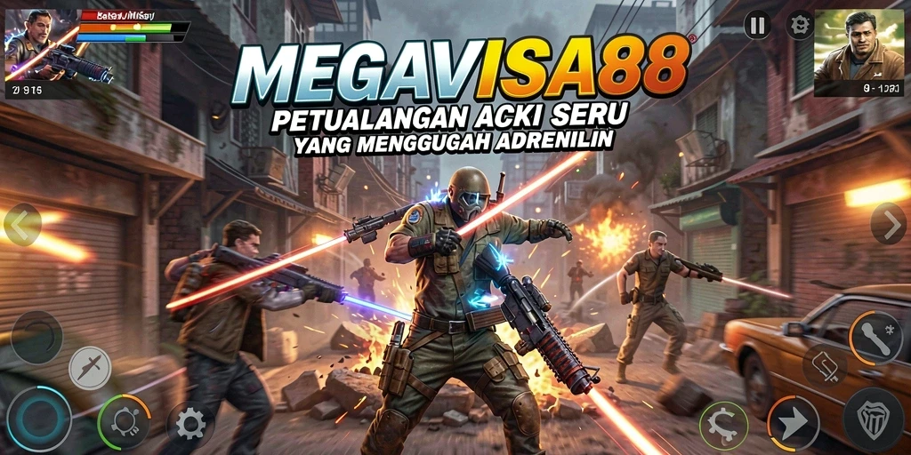Tampilan aksion mendebarkan dari gameplay MEGAVISA88.