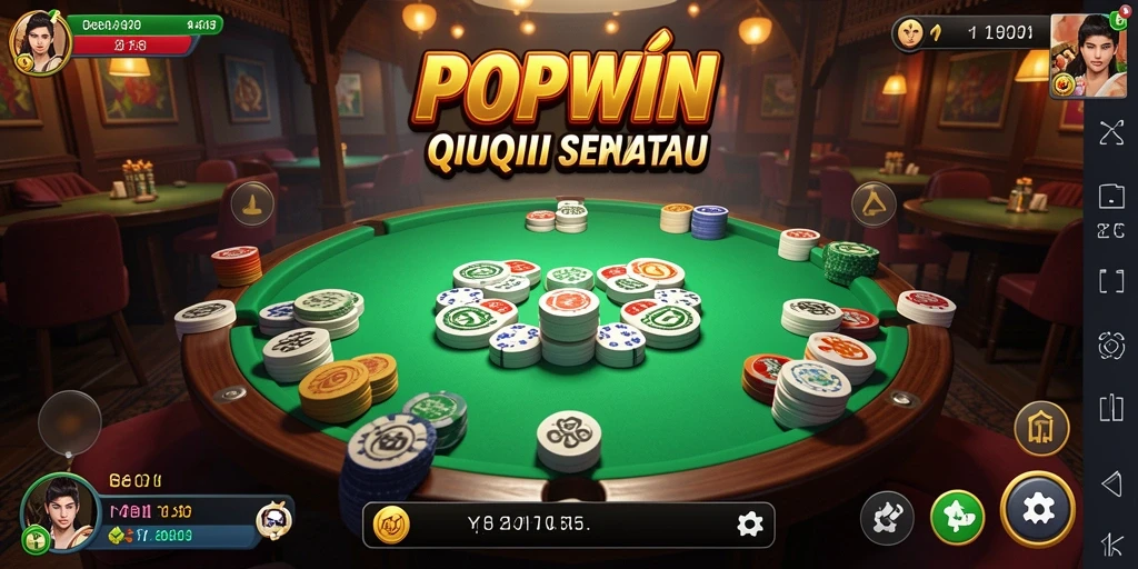 Screenshot utama POPWIN menampilkan gameplay QiuQiu yang seru.