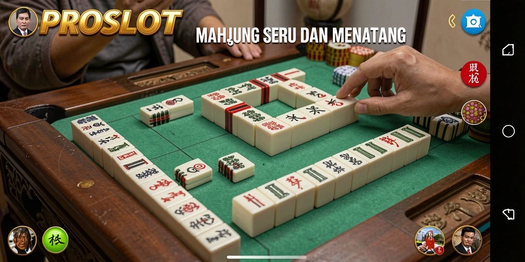 Tampilan gameplay seru di PROSLOT dengan berbagai tiles Mahjong.