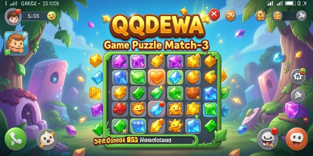 Tampilan gameplay yang ceria dan penuh warna dalam QQDEWA.