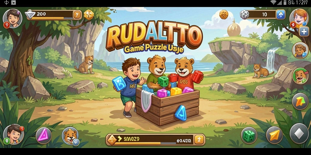 Tampilan gameplay RUDALTOTO dengan berbagai tantangan puzzle.