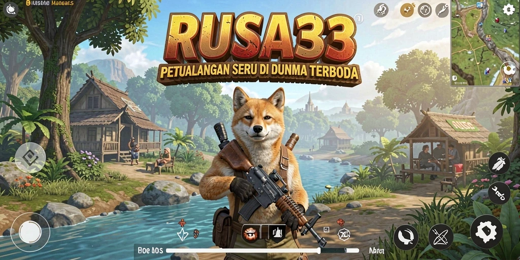 Screenshot gameplay RUSA33 yang menampilkan petualangan di dunia terbuka.