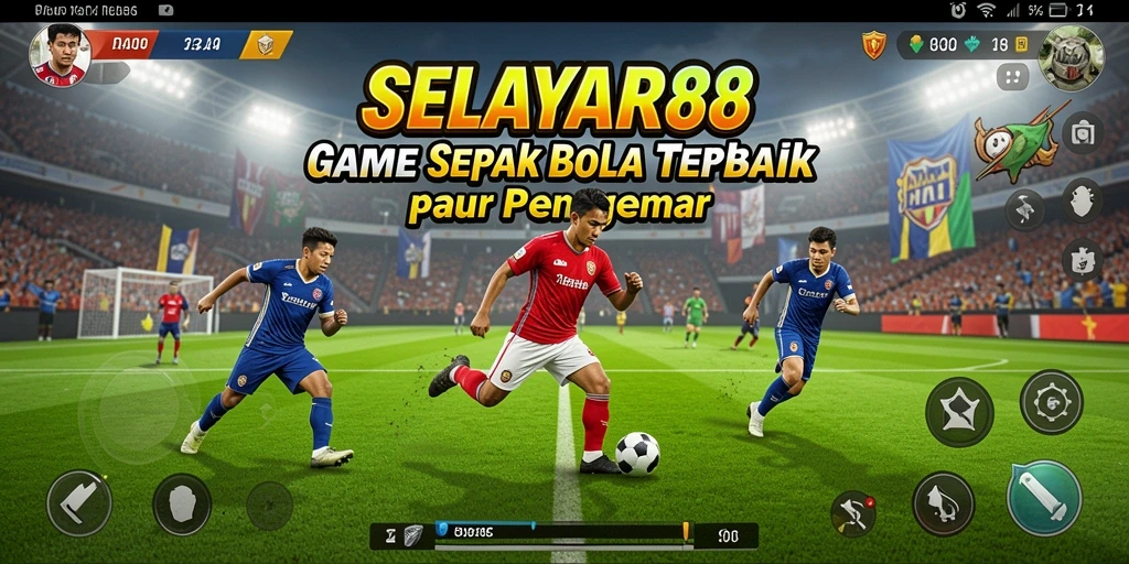 Tampilan gameplay aksi sepak bola yang mendebarkan di SELAYAR88.