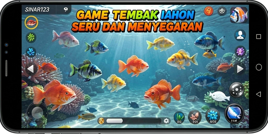 Screenshot SINAR123 menunjukkan aksi menembak ikan yang seru dan penuh warna.