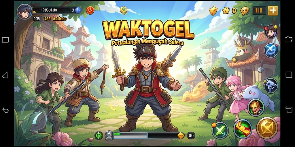 Gameplay WAKTOGEL menampilkan karakter anime dalam pertempuran seru.