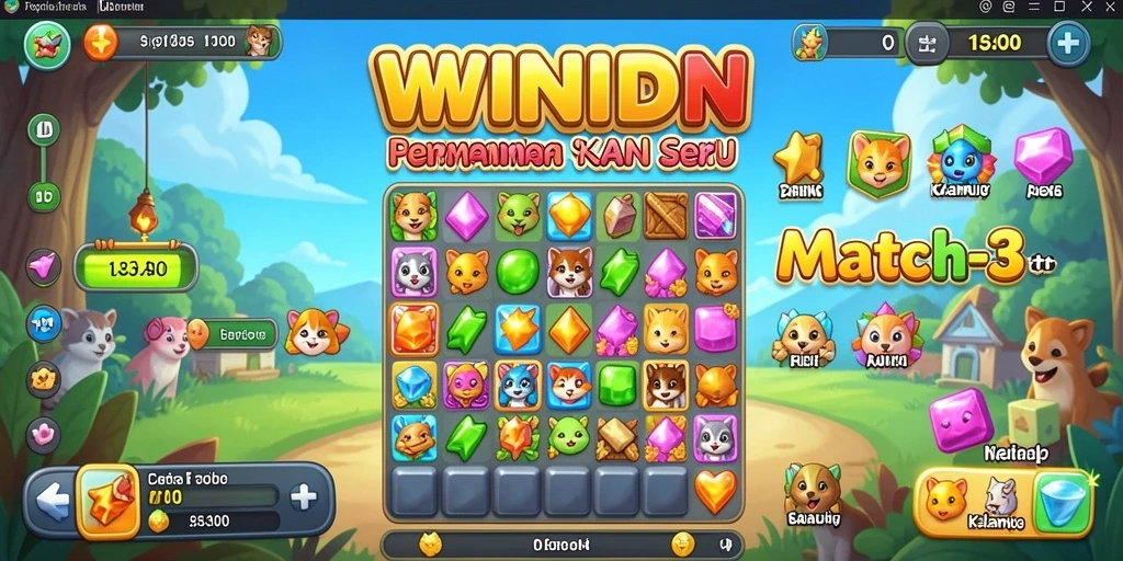 Gameplay seru WINIDN dengan tantangan Match-3 yang memikat.